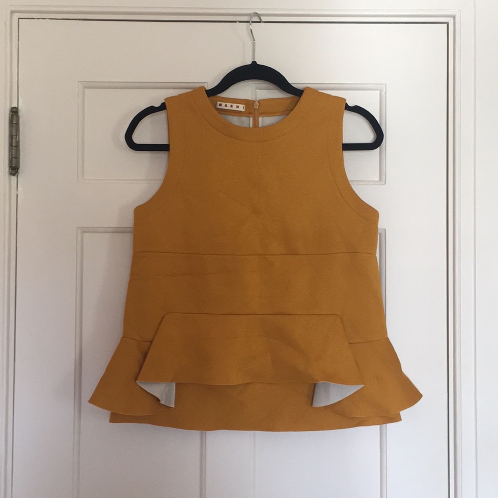 Mustard Yellow Peplum Marni Top
